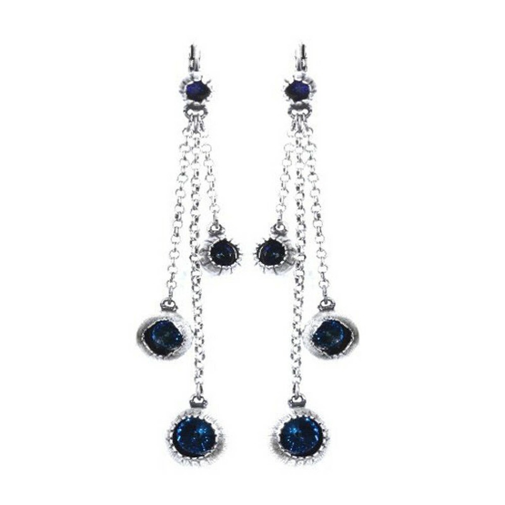 KONPLOTT Cocoon Blue Orb Crystal Silver Earrings
